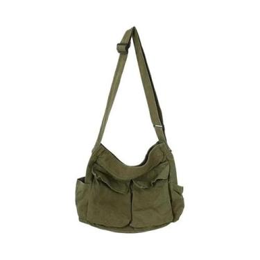Imagem de Bolsa Crossbody Vintage de Lona para Mulheres e Adolescentes - Bolsa d