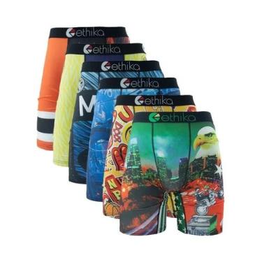 Imagem de Cuecas Boxer Respiráveis plus Size Para Homens, 6 Peças, Estampadas, R