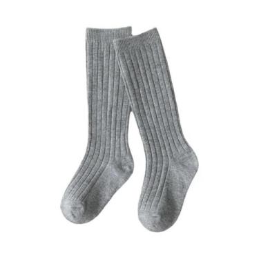 Imagem de Meias De Algodão Para Bebês Meninos E Meninas Até O Joelho Respiráveis