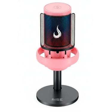 Imagem de Microfone Gamer Rise Mode Elite 05 RGB, USB-C Condensador, Setup Pink,