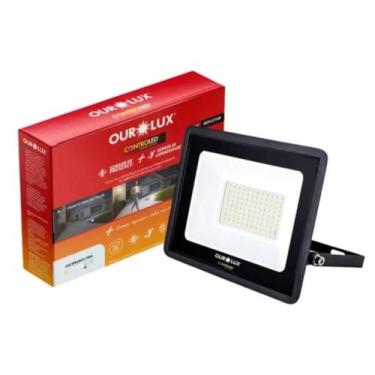 Imagem de Refletor LED Preto com Sensor de Presença 50W 6500K 02852 Ourolux