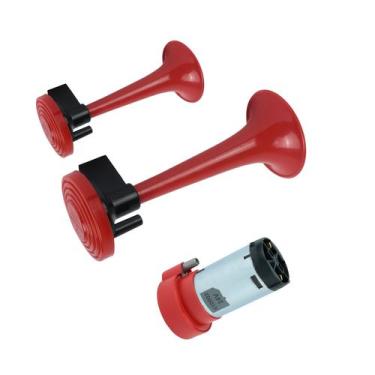 Imagem de Buzina a Ar 2 Cornetas Com Compressor 12v Rele Auxiliar Universal Auto