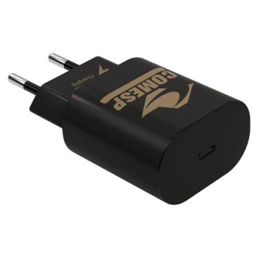 Imagem de Carregador de celular turbo ultra rápido PD USB-C 25W sem cabo preto -