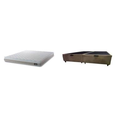 Imagem de Cama Box Bau Queen Reforçado e Colchão Hellen D33 One Face Millenium 198x158 Pillow Bege