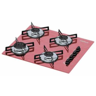 Imagem de Cooktop 4 Bocas Chamalux Ultra Chama Bivolt Trempe de Chapa Rosa, Bivo