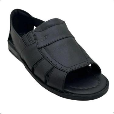 Imagem de Sandália Masculino Em Couro Italianinho Ref 34703, 39, Preto