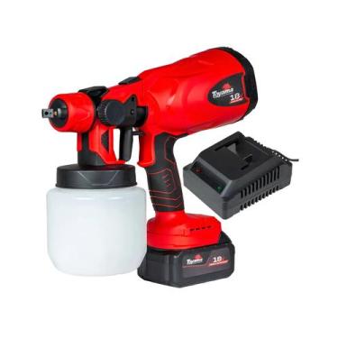 Imagem de Pistola de pintura 800ml a bateria 18v + carregador toyama tbt18sg800,