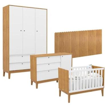 Imagem de Quarto De Bebê Unique 3 Portas Com Cômoda Sapateira E Painel Farm Frei