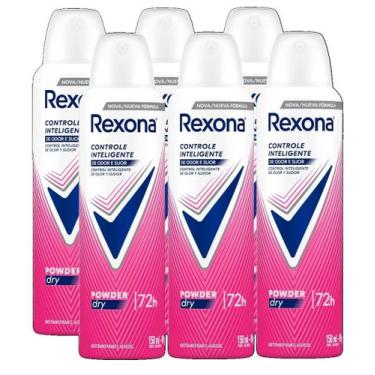 Imagem de kit 6 Desodorante Aerosol Antitranspirante Rexona Powder Dry 150ML
