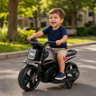 Imagem de Moto Elétrica Infantil Dark Rider Preta Até 10kg Acima de 3 Anos - UNI