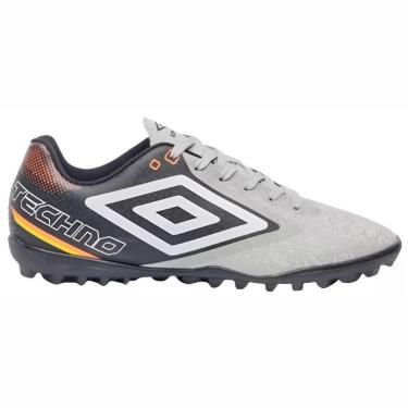Imagem de Chuteira Society Umbro Techno II Unissex Cinza Laranja-Unissex