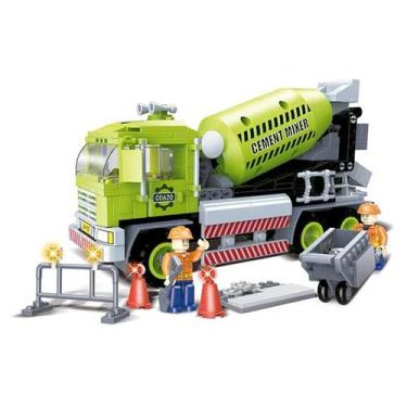 Imagem de Blocos de Montar Caminhão Betoneira 417 Peças 2 em 1 Cidade em Obras X