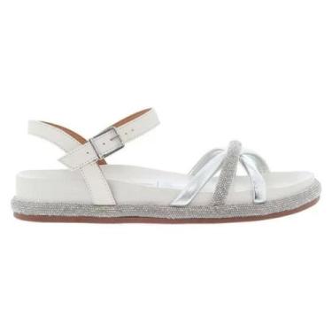 Imagem de Papete Vizzano Flatform Strass Feminina - Branco e Prata, 38