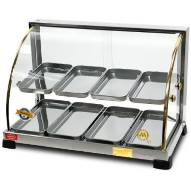 Imagem de Estufa Vitrine 8 Bandejas Ouro Dupla Marchesoni, 110V, Cinza