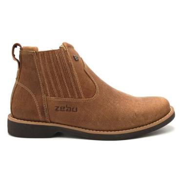 Imagem de Botina Masculina Couro Zebu 62080, Castor, 39