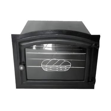 Imagem de Forno a Lenha 162RIG para Fogao Ferro Porta Vidro Aquecimento Uniforme 48x35x30cm Rig Fundidos