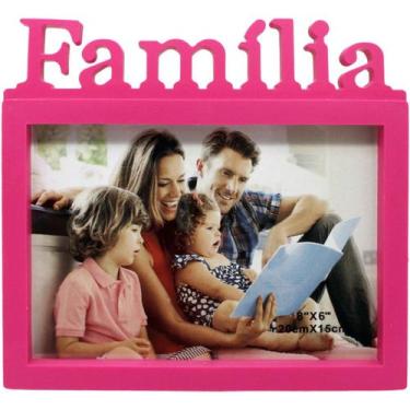 Imagem de Enfeite Porta Retrato De Mesa Rosa Decoração Família 20x15cm - Genéric