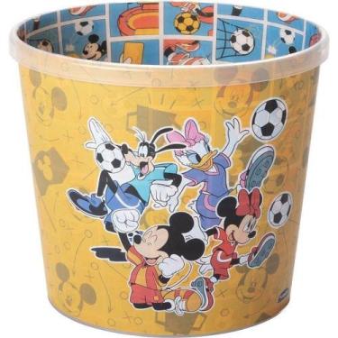 Imagem de Balde para Pipoca Mickey Futebol 2026 Plástico Atóxico 2,1L Plasútil -