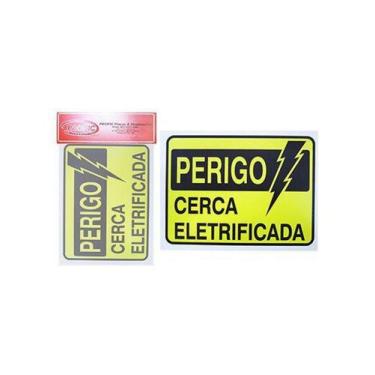 Imagem de Placa Indicativa Perigo Cerca Eletrificada 15x20cm - Pacific
