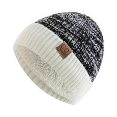 Imagem de Gorro De Malha Feminino Quente Forrado Sem Aba Para Uso Diário No Outo