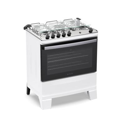 Imagem de Fogão de Piso 5 Bocas a Gás Atlas Agile Up Mesa de Inox Acendimento Automático Branco Bivolt