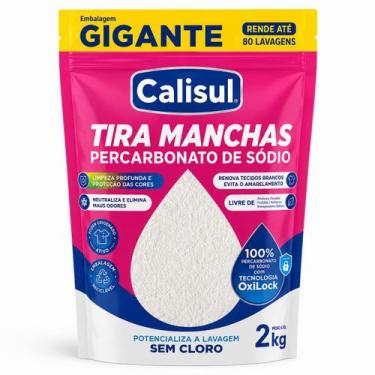 Imagem de Percarbonato de Sódio Calisul 2kg Pó Tira Manchas Roupas Brancas e Col