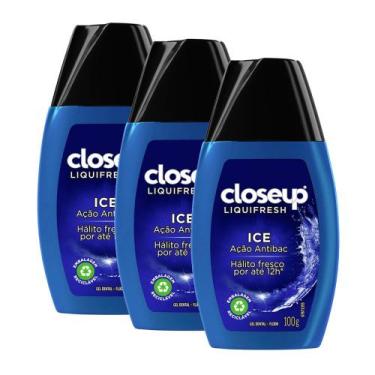 Imagem de Kit 3 Gel Dental Close Up Liquifresh Ice 100g