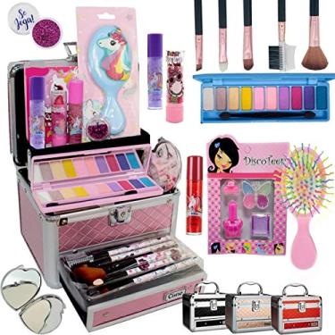 Imagem de Discoteen Kit de Maquiagem Infantil Completo com Maleta Aluminio e 16 Itens
