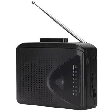 Imagem de FASJ Leitor de cassete, leitor de fita cassete portátil com rádio AM FM embutido, alto-falantes de saída estéreo, suporta bateria e alimentação USB, leitor de fita compacta clássico pessoal para jovens e velhos