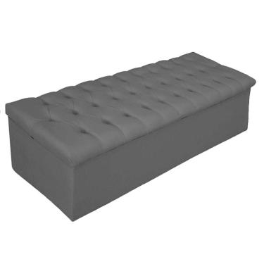 Imagem de Calçadeira Baú Estofada 195cm King Size Suede Preto