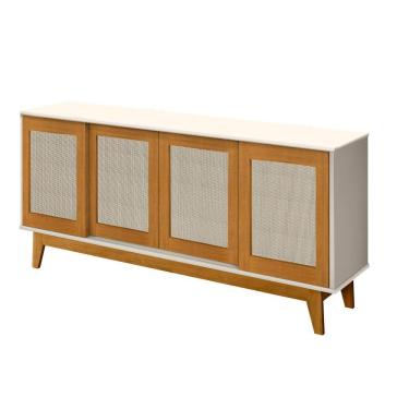 Imagem de Buffet Detroit 4 Portas Tebarrot Branco Madeira Pés Madeira Sala