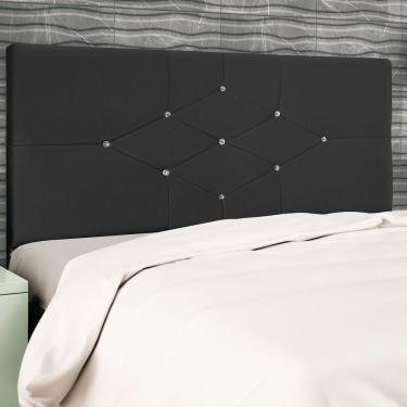 Imagem de Cabeceira Casal Queen Jbe Camboriú Bege 164cm Box 158 Preto