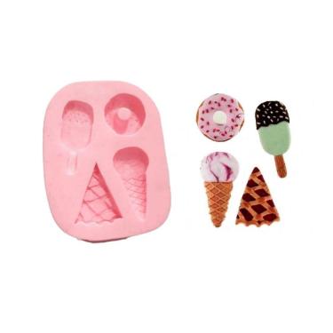 Imagem de Molde De Silicone Sorvete, Pizza, Rosquinha, Torta