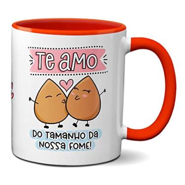 Imagem de Caneca Namorados Te Amo Do Tamanho Da Nossa Fome De Coxinha (Vermelha)