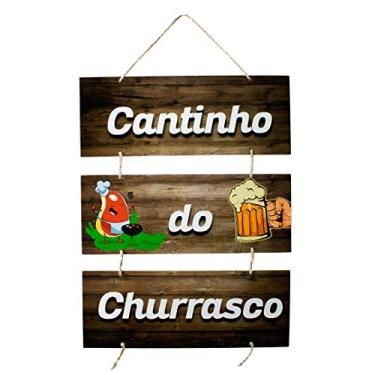 Imagem de Placa Decorativa Frases Churrasco Com Corda 70x40 Cm