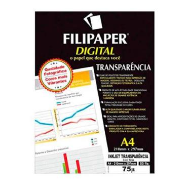 Imagem de Transparência Inkjet A4 Filipaper 50 Folhas Filiperson