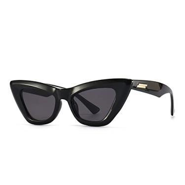 Imagem de Óculos de sol olho de gato feminino moda vintage tons óculos de sol de luxo óculos de sol UV400 Óculos Gafas De Sol, preto, A