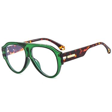 Imagem de Óculos de Sol Quadrado Feminino Vintage Grande Armação Sombras Homens Tendência Design Óculos de Sol de Luxo UV400 Óculos Grandes Gafas Óculos, verde branco, A