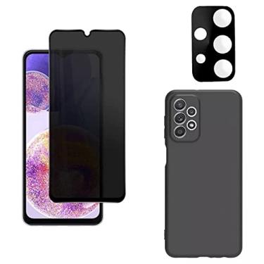 Imagem de Capa Anti Impacto Aveludada + Pelicula Privacidade + Pel Câmera Para Samsung A13-4g A23 A33 A73 (Galaxy A53)