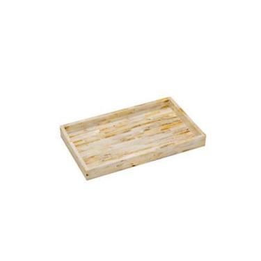 Imagem de Bandeja Retangular Madrepérola Bege 30X18X03 Cm