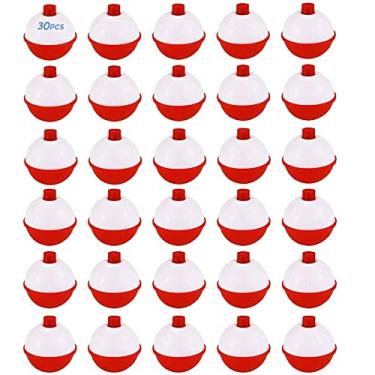 Imagem de 30 peças de boias de pesca de 2,54 cm, flutuador de pesca e boias sortidas, botão de pressão de encaixe redondo boia de pesca boias