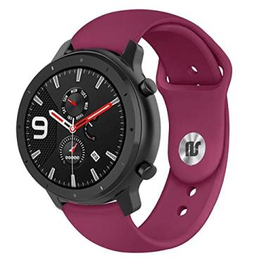 Imagem de Pulseira Nandos-Store compatível com Amazfit GTR 42MM / GTS/GTS 2 / GTS 2 mini (Vinho tipo apple)