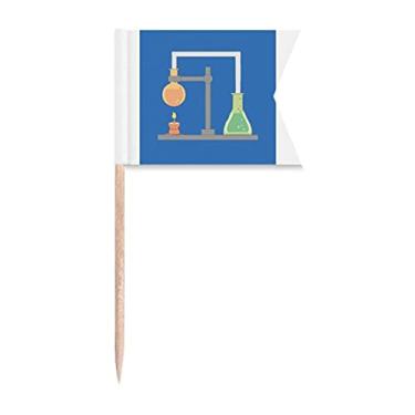 Imagem de Bandeiras de palito de dente com experiência de calefacção química, marcação de rotulagem para bolo de festa, comida e queijos