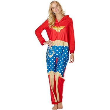Imagem de DC Comics Fantasia de Mulher Maravilha Pronto Uma Peça Pijama União Terno (P/M)