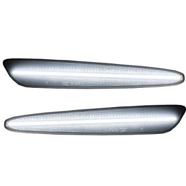 Imagem de TOTMOX Luz marcadora frontal/traseira, compatível com Chevrolet Corvette C6 2005-2013, vermelha, branca, luz amarela, lâmpada lateral de água corrente sequencial lâmpada de placa de folha