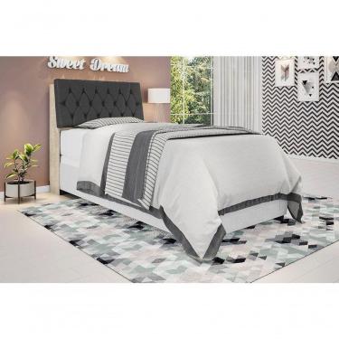 Imagem de Cabeceira Box Solteiro 0,88 Isis Amarula Com Capitonê Preto