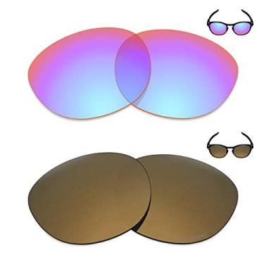 Imagem de Mryok+ 2 pares de lentes polarizadas de substituição para óculos de sol Oakley Latch – Rosa cobalto/Bronze dourado