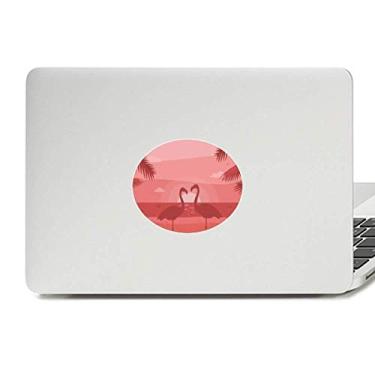 Imagem de Adesivo de notebook com emblema de vinil vermelho para casal, flamingo, crepúsculo vermelho para laptop