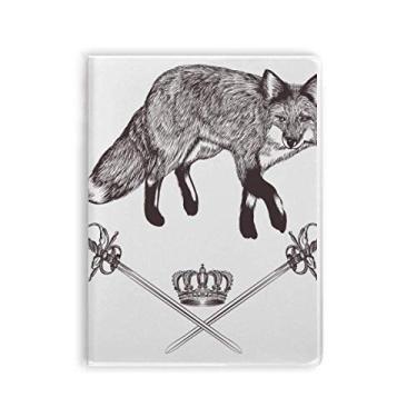 Imagem de Diário de capa macia com estampa de espada de raposa com estampa de animal barroco
