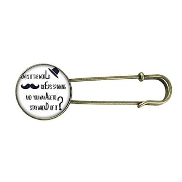 Imagem de Broche de metal retrô com citação famosa Question to Leaders